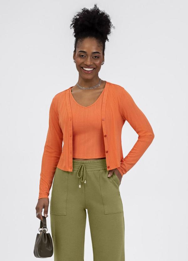 Conjunto em Canelado Laranja