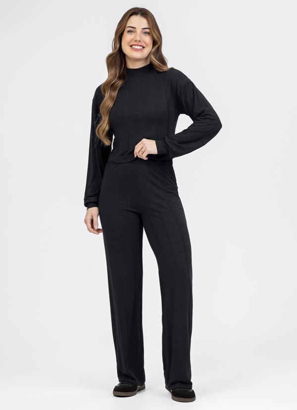 Conjunto em Canelado Preto