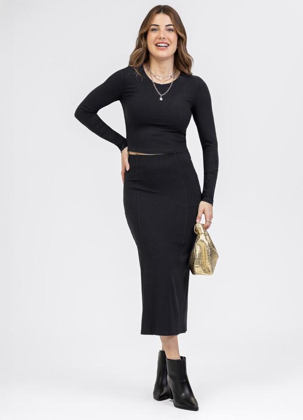 Conjunto em Canelado Preto