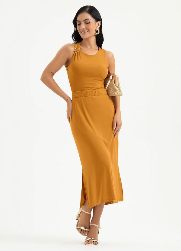 Vista 2 Conjunto em Crepe Laranja Cativa Cativa