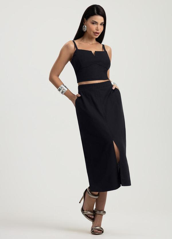 Vista 2 Conjunto em Linho Preto Gris Gris
