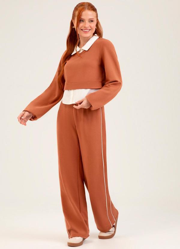 Conjunto em Molecotton Peluciado Marrom