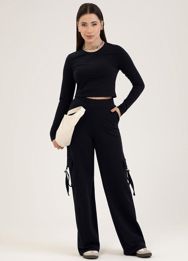 Conjunto em Molecotton Peluciado Preto