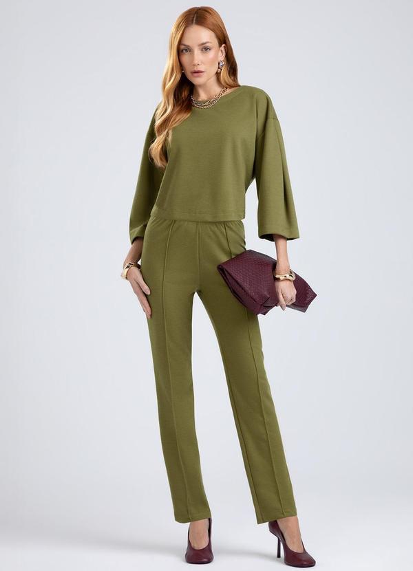 Conjunto em Tecido Texturizado Verde