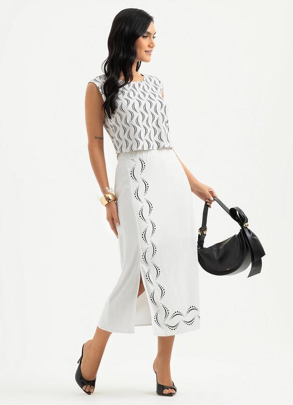 Vista 2 Conjunto em Viscose Branco Cativa Cativa