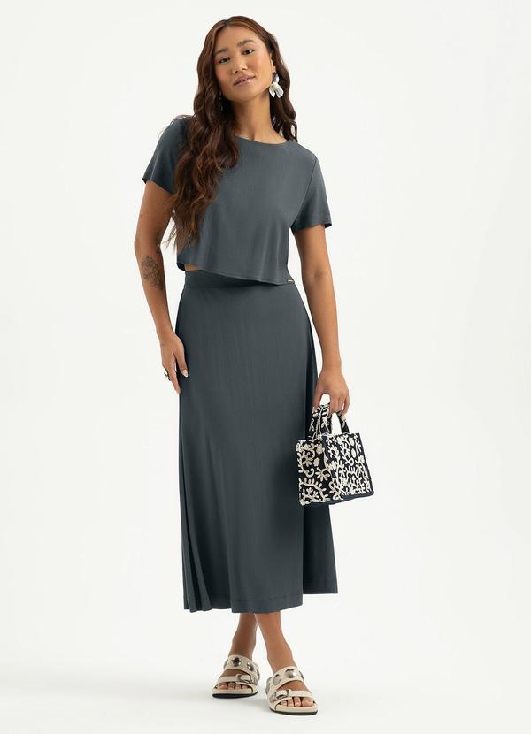 Conjunto em Viscose Cinza Escuro