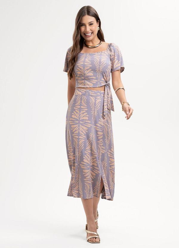 Vista 2 Conjunto em Viscose Roxo Habana Habana