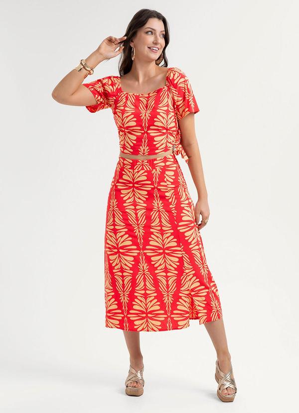 Conjunto em Viscose Vermelho