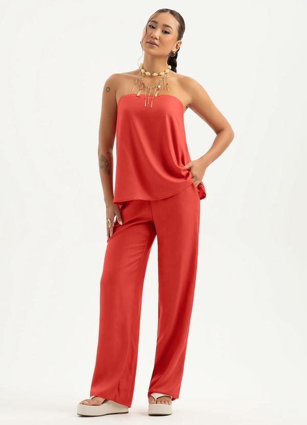 Conjunto em Viscose Vermelho