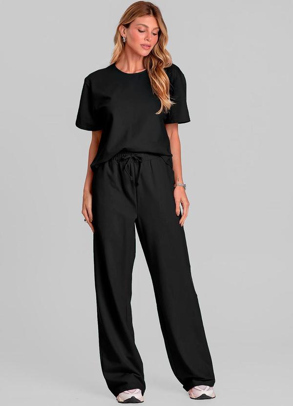 Conjunto Feminino Blusa com Calça Preto