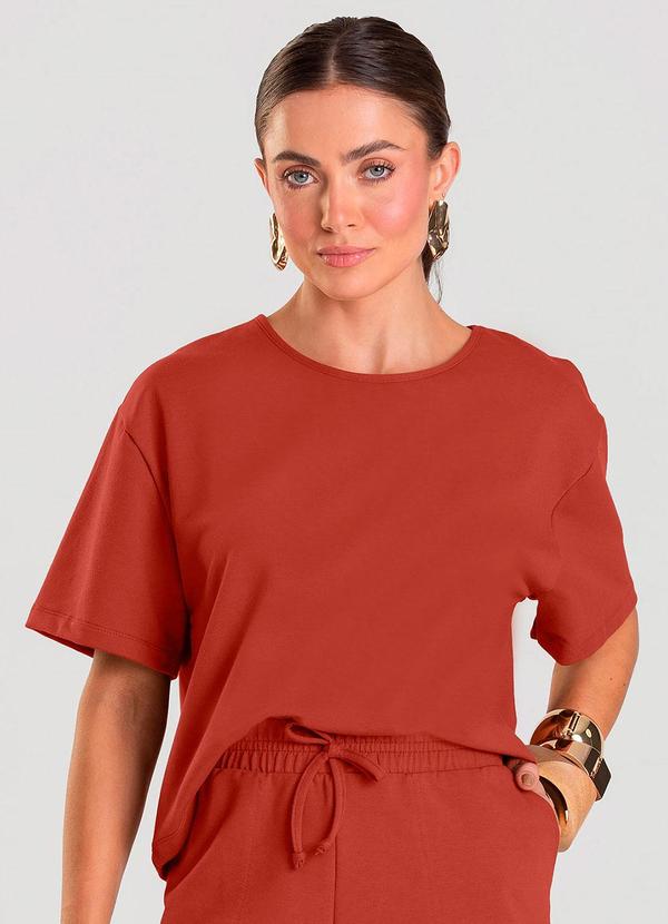 Conjunto Feminino Blusa com Shorts Laranja
