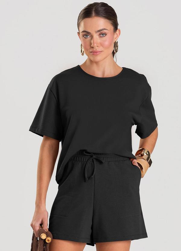 Conjunto Feminino Blusa com Shorts Preto