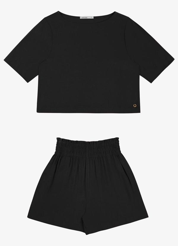 Conjunto Feminino Blusa com Shorts Preto