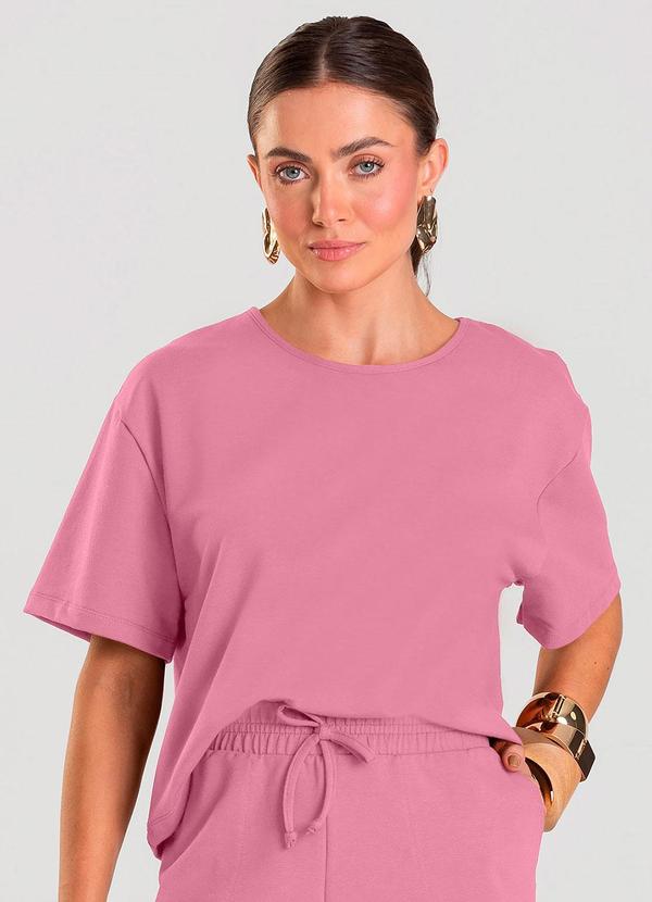 Conjunto Feminino Blusa com Shorts Rosa