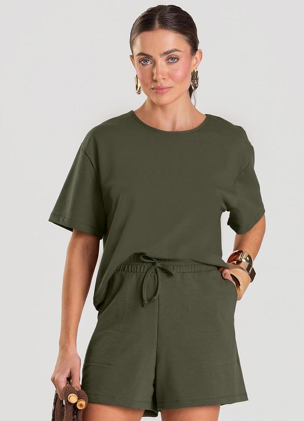 Conjunto Feminino Blusa com Shorts Verde