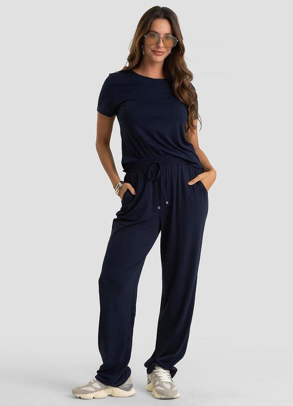 Conjunto Feminino Blusa e Calça Azul