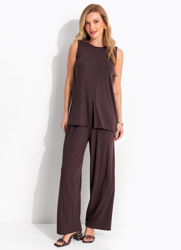 Conjunto Marrom em Malha de Viscose
