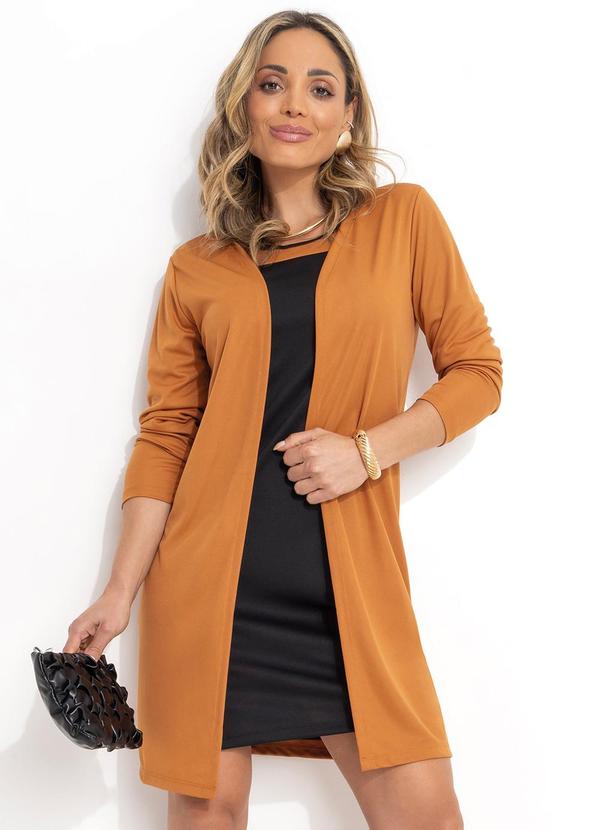 Vista 2 Conjunto Preto e Caramelo com Vestido e Cardigan Moda Pop Moda Pop