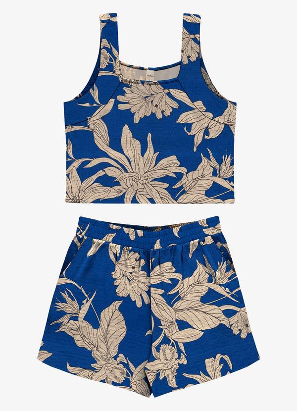 Conjunto Regata com Shorts Feminino Azul
