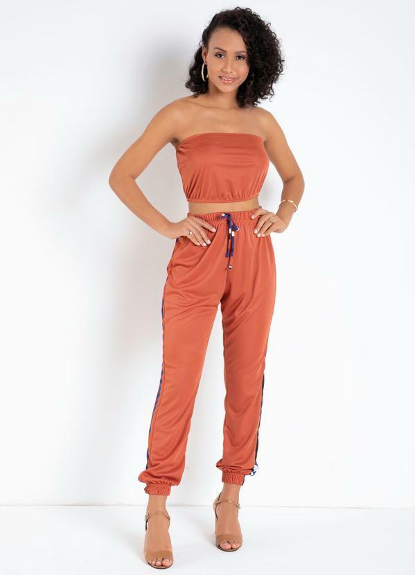 Conjunto Terracota com Top e Calça