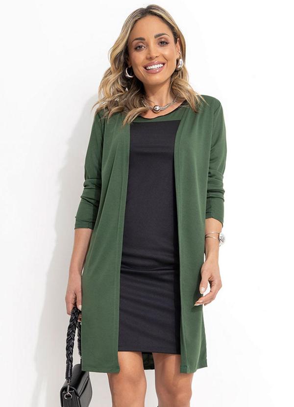 Vista 2 Conjunto Verde e Preto com Vestido e Cardigan Moda Pop Moda Pop