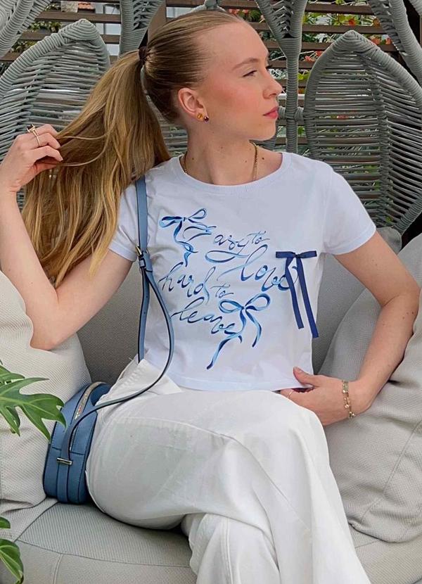 Baby Tee em Meia Malha Branco