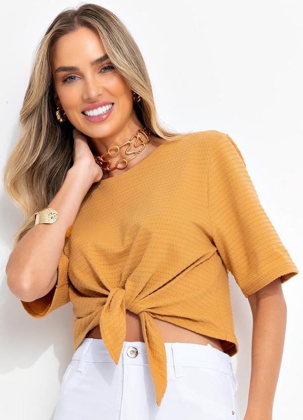 Blusa Amarelo em Malha Texturizada