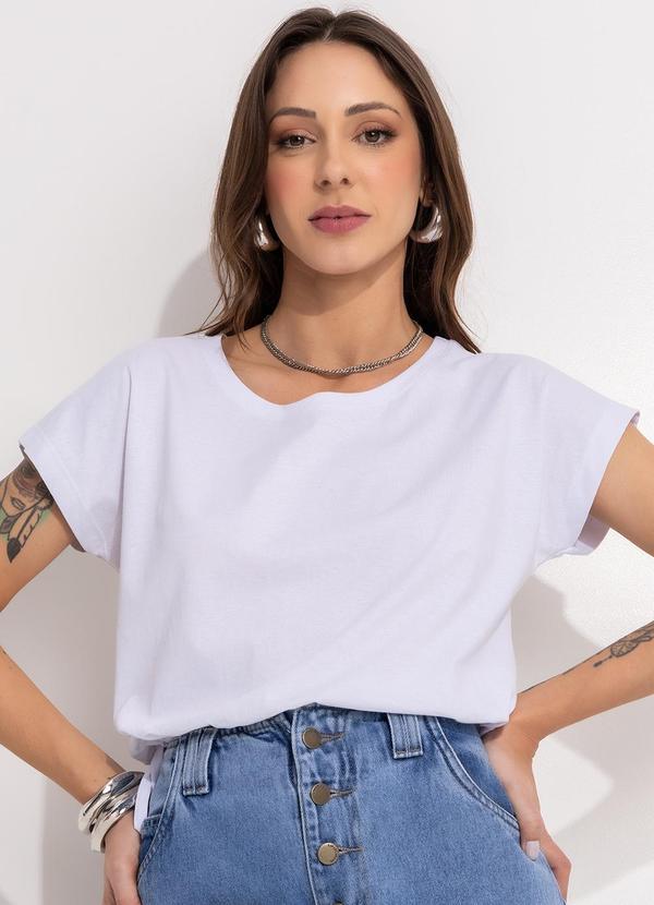 Blusa Branco em Malha de Algodão