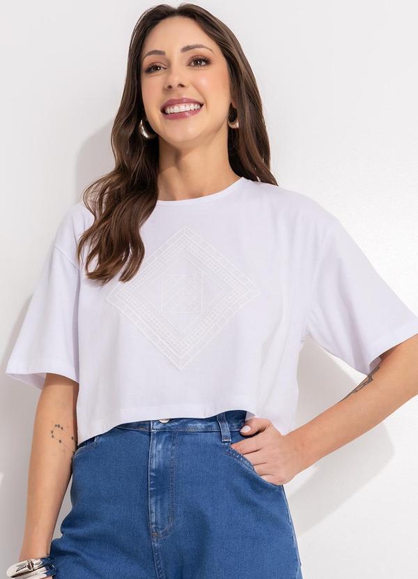 Blusa Branco em Malha de Algodão