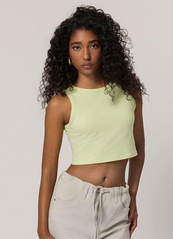 Blusa Cropped em Algodão Verde