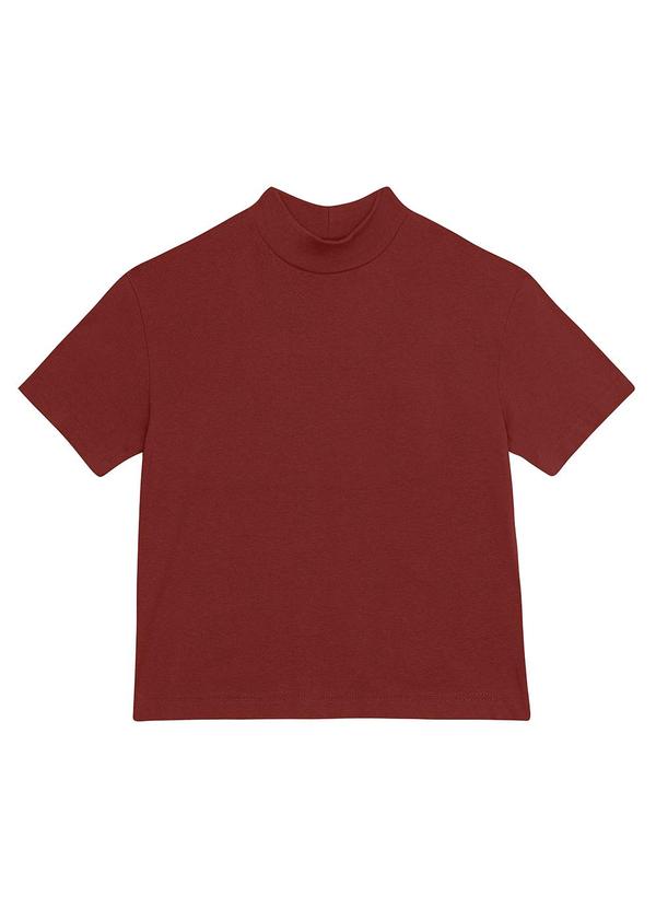 Blusa Cropped em Malha Bordô