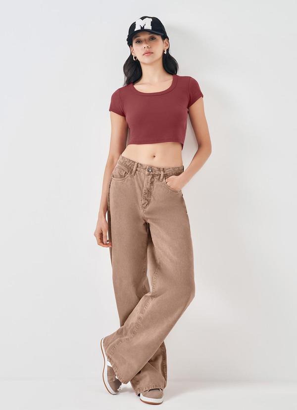 Blusa Cropped em Ribana Vermelho