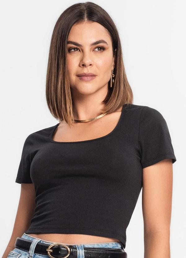 Blusa Cropped Feminina Preto