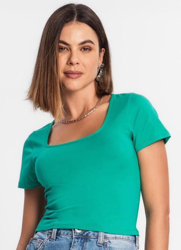 Blusa Cropped Feminina Verde