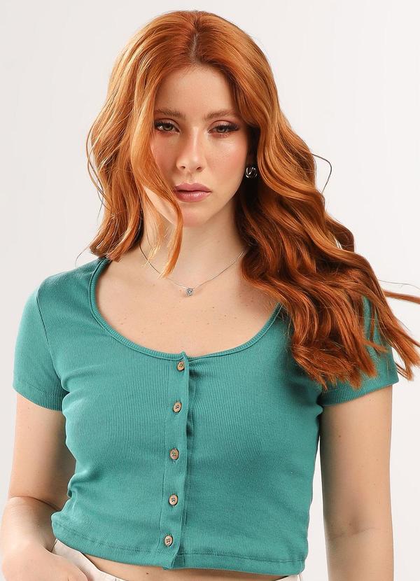 Blusa Cropped Ribana Verde