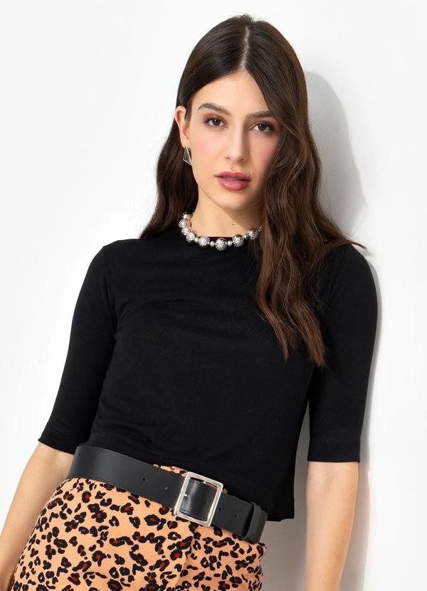 Vista 2 Blusa em Viscose Preto Colcci Colcci