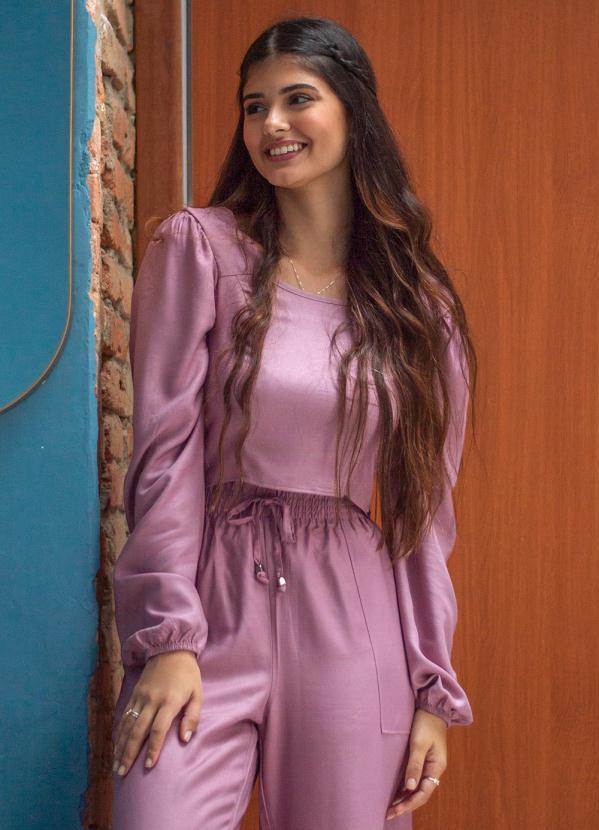 Vista 2 Blusa Feminina Adulto Rosa Marialícia Marialícia