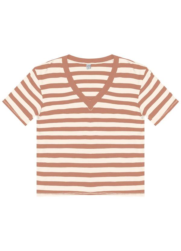 Vista 2 Blusa Feminina em Ribana de Viscose Marrom Rovitex Rovitex