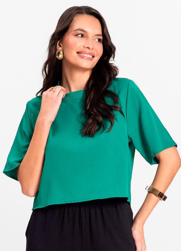 Vista 2 Blusa Feminina em Twill Cey Verde Rovitex Rovitex