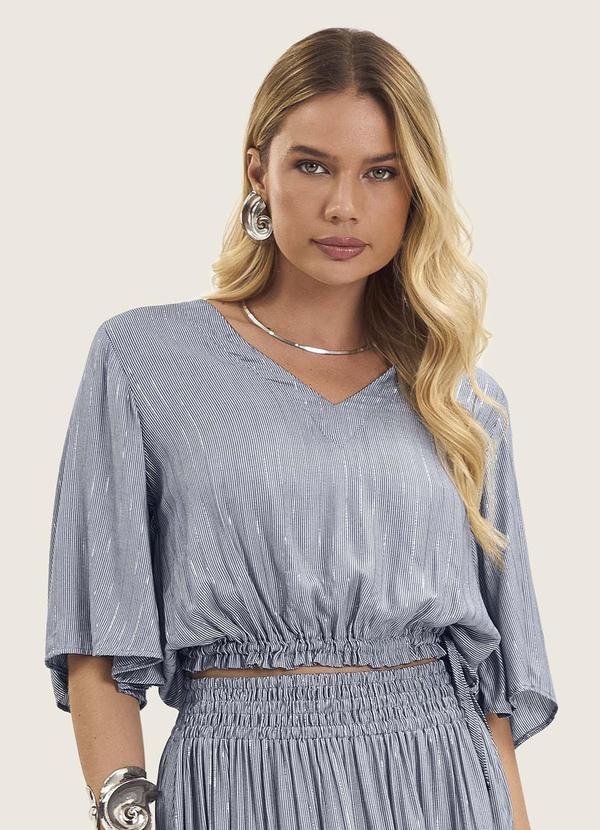 Vista 2 Blusa Feminina Manga 3/4 Azul Endless Endless