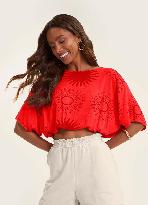 Blusa Feminina Manga Curta Laranja