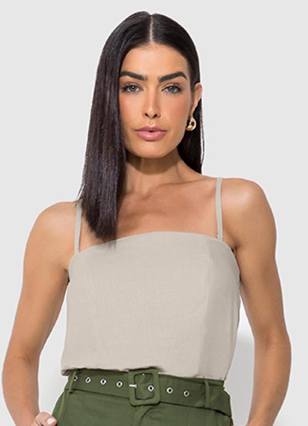 Blusa Taupe Justa em Viscolinho