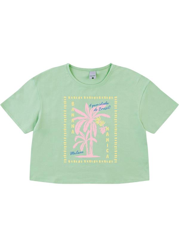 Vista 2 Camiseta Cropped Banana Nanica Verde Água Malwee Malwee