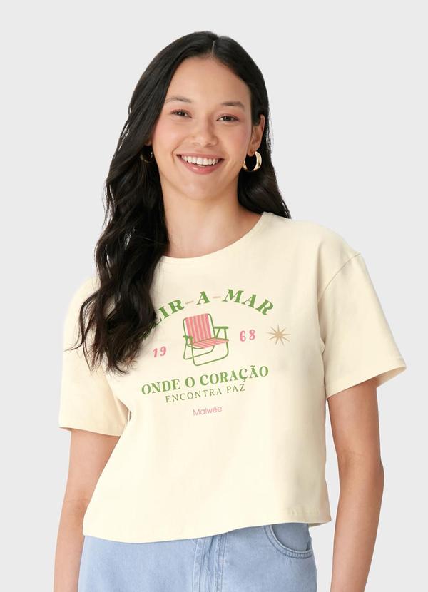 Camiseta Cropped Beira-Mar Off White