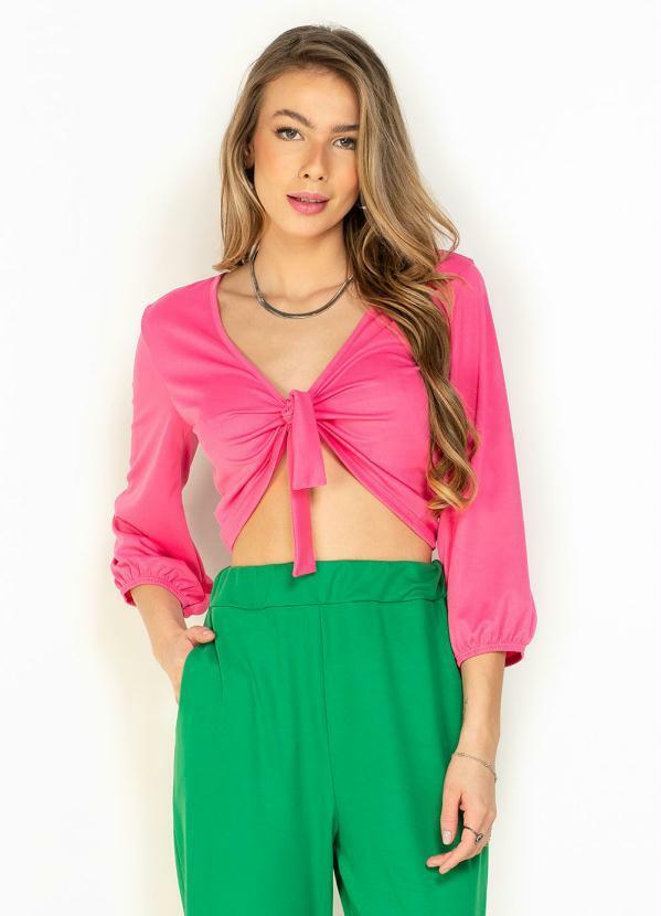 Cropped Rosa com Amarração