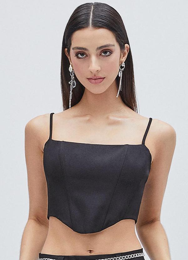 Top Corset Preto Preto