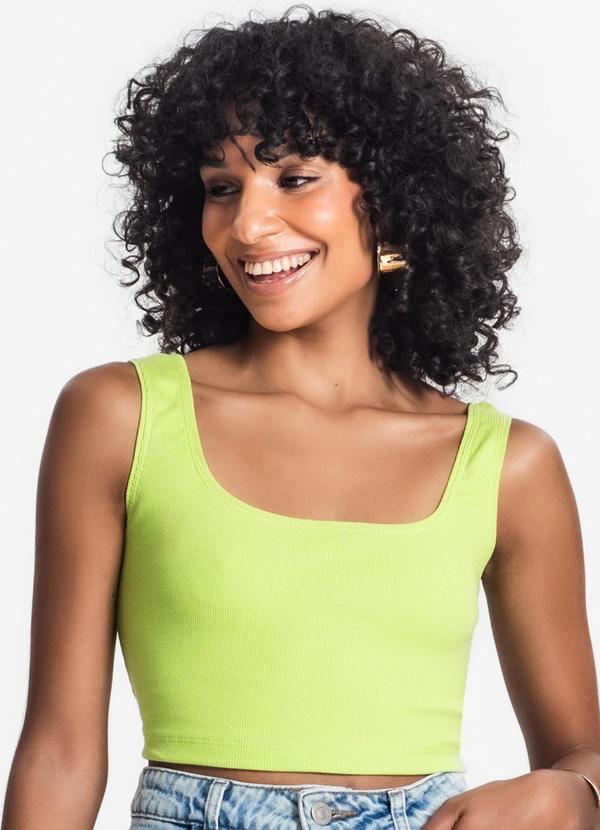 Top Cropped Ribana Básico Verde