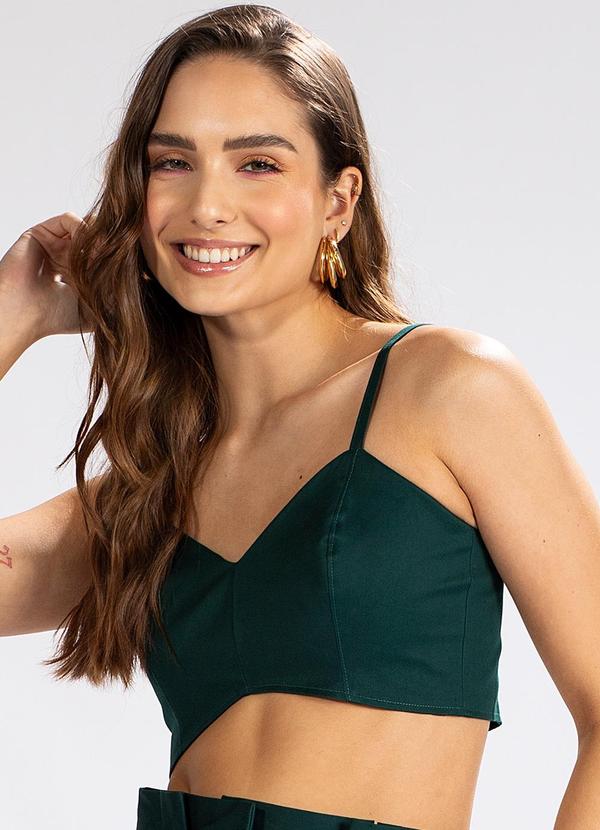 Top de Alça em Malha Verde
