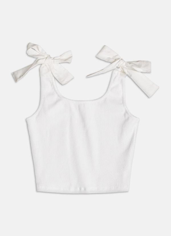 Top de Ribana com Laços Off White
