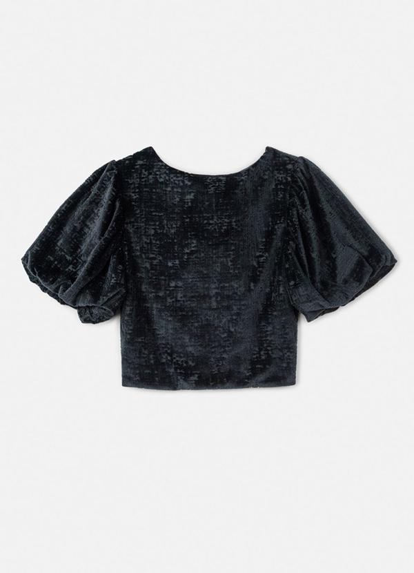 Top de Veludo Preto Preto